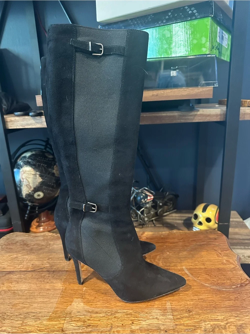 Via Spiga Black Over-the-Knee Pointed Toe Boots